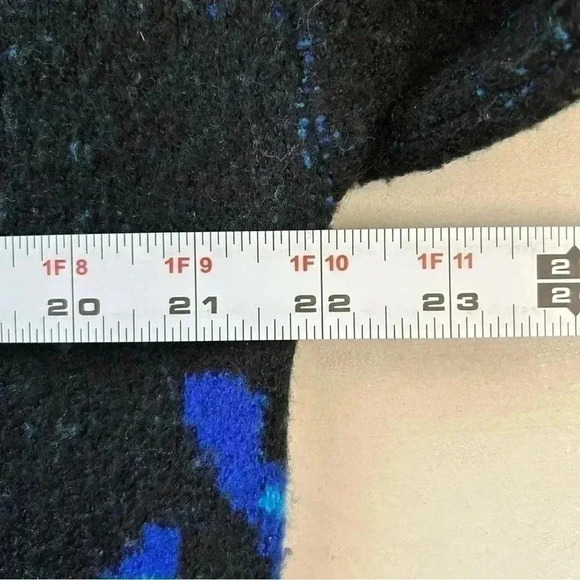 SHEIN Oversized Sweater Crewneck Pullover Flame Print Black Blue Size Small - Picture 10 of 16